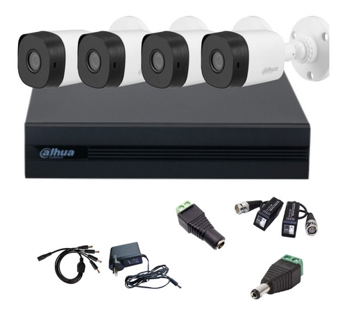 Kit 4 Camaras Dahua 1080p Exterior Dvr 8 Canales + Balunes