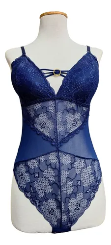 Body encaje azul hotsell