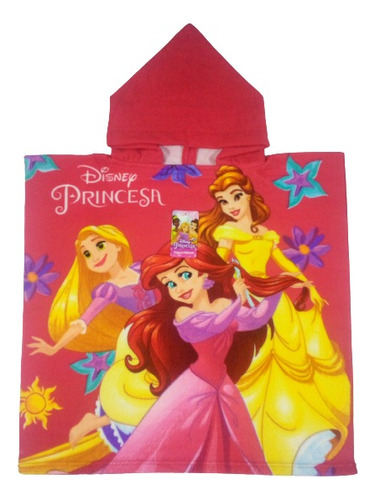 Toalla Poncho Con Capucha Niñas Princesas