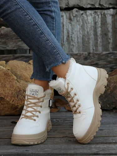 Botas De Nieve Cálidas Con Forro Polar Para Mujer De Talla G