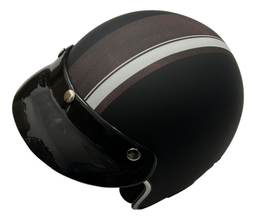 Casco Moto Vértigo Vintage Maya Negro Mate // Global Sales