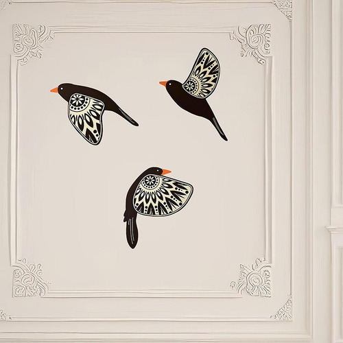 3 X 3 Piezas De Golondrinas Voladoras De Madera, Decoración