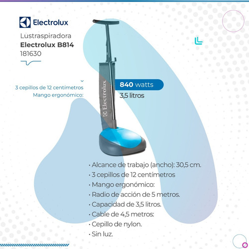 Imagen 2 de 10 de Lustraspiradora Electrolux B814 840w 3.5l Sin Luz 181630