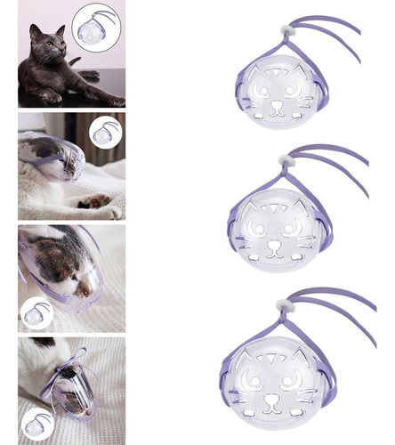 3x Juego De Bozales Para Gatos Cepillo De Baño Peine Boca