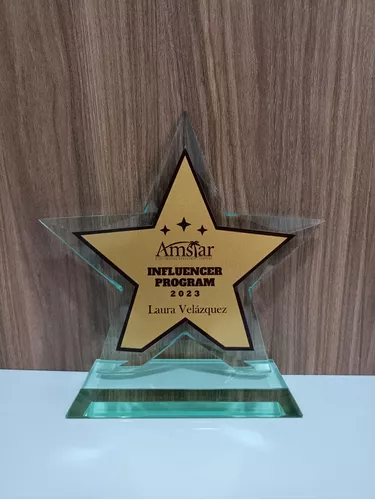 Reconocimiento Trofeo Personalizado Con Placa Estrella 1 Pz