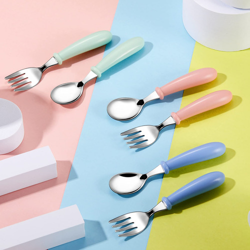 12 Piezas Set De Cubiertos De Tenedor Y Cuchara Para Niños U