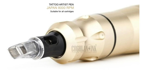 Imagen 9 de 10 de Tattoo Pen 8000 Rpm Japón Rca + Clip + Base + Funda Gold