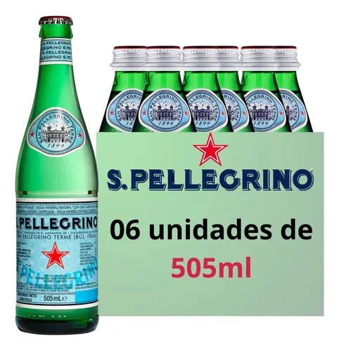 Água Italiana Com Gás San Pellegrino 505ml Kit 6 Unidades