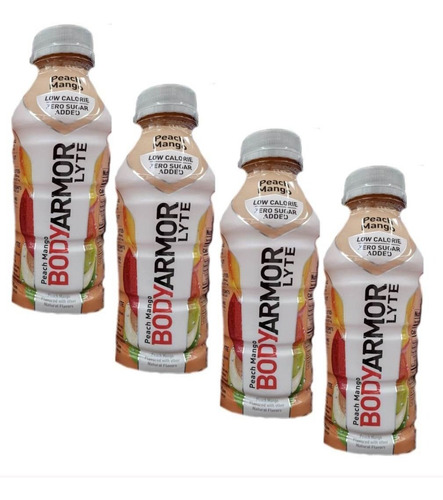 4x Bodyarmor Lyte Peach Mango Zero Sugar / Super Hydratacion