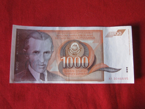 Yugoslavia 1000 Dinara 1990 Nikola Tesla