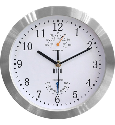Reloj De Pared Heto, Silencioso, 10 , Marco De Aluminio