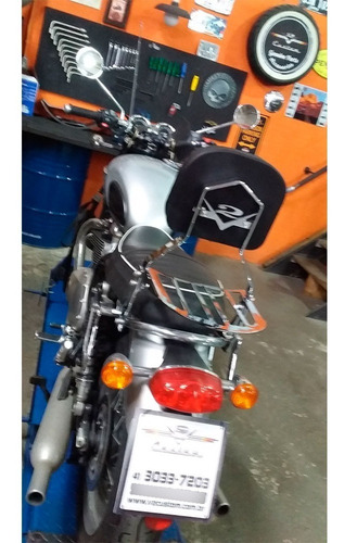 Sissy Bar Com Bagageiro Bonneville T120 Cromado V2 Custom