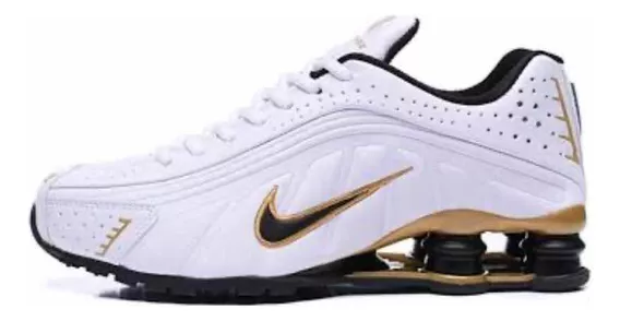 Nike Shox R4 Black Whiter Golden 8.5 Usa Original 26.5 Cm