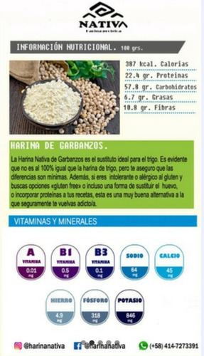 Harina Nativa Libre De Gluten