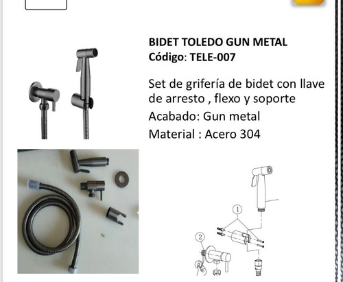 Geu Telefonera Gun Metal Toledo Tele-007