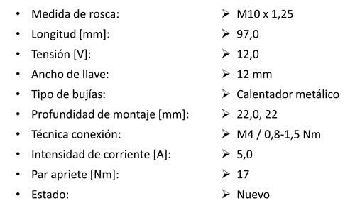 Bujia Precalentamiento 36710-42000