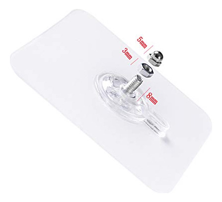 Ganchos Adhesivos Para Montaje En Pared 8 Mm