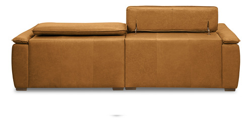 Sofá Lorenzo 3 Lugares 240cm Reclinável Couro Caramelo Manch
