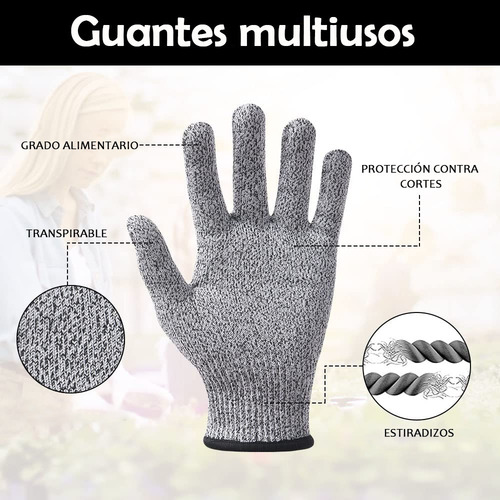 . 5 Par Guante Anticorte De Seguridad Industrial Resistentes
