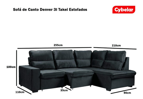 Sofá Com Chaise Retrátil Reclinável Assento Com Molas Bonnel