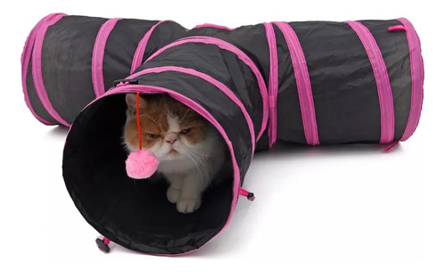 Tunel Plegable Para Gatos 3 Salidas + Juguete De Regalo 