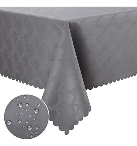 Mantel De Vinilo Impermeable, Rectangular 60  X 84  - Gris.