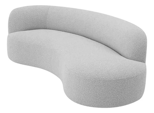 Divã Recamier Orgânico Tokyo 200cm Lado Direito Linho Cor Cinza claro