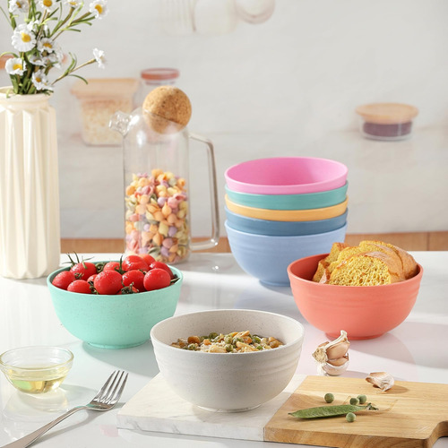 Tazón De Cereal De 8pcs, Tazones De Cereales De Paja De Trig