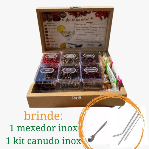 Imagem 1 de 4 de Kit Gin 9 Especiarias Brinde Mexedor Inox - Bombay Envio24h
