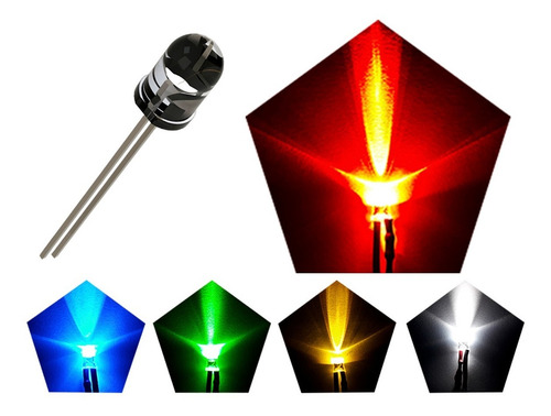 Imagem 1 de 3 de Kit 50x Led 5mm Brilho Azul Vermelho Verde Amrl +resistores