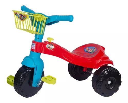 Triciclo Velotrol Motoca Infantil Empurrador Dino Azul