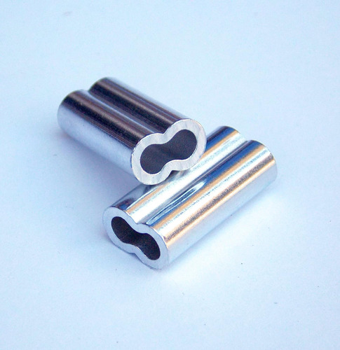 Aluminio De Doble Barril Crimp Mangas 2.3 Mm X 18 Mm Â...