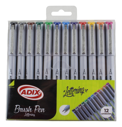 Set De Brush Pen Lettering 12 Colores De Adix