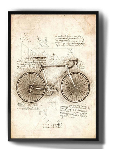 Quadro Decorativo Desenho Bicicleta Vintage Arte