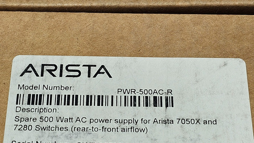 Fuente Arista Pwr-500ac-r Para Switches 7050x Y 7280 (Usado)