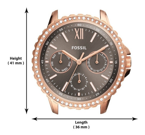 Imagen 6 de 10 de Reloj Mujer Fossil Izzy De Piel Análogo