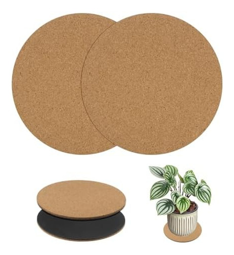 Paquete De 2 Posavasos De Corcho Para Plantas, Posavasos Red