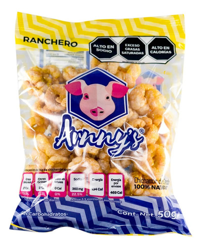 8 Pack Chicharron De Cerdo Ranchero Arnnys 50