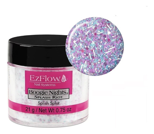 Polvo Acrilico Polimero Para Uñas Boogie Nights Ezflow 21g Color Splish Splat