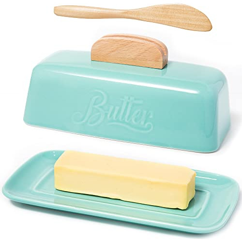 Butter Dish With Lid And Ceramic Butter Holder For Coun...