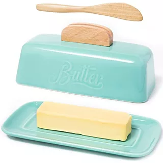Butter Dish With Lid And Ceramic Butter Holder For Coun...