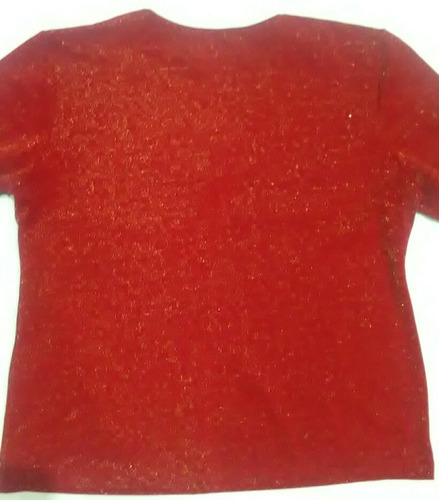 Remera Roja Brillosa Talle L Manga Larga