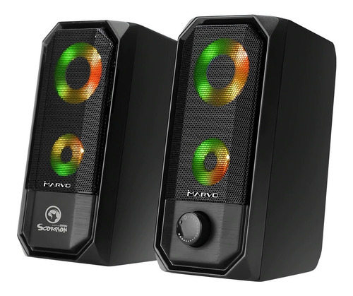 Parlantes Pc Marvo Sg-265 2.0 Rgb Usb Jack 3.5