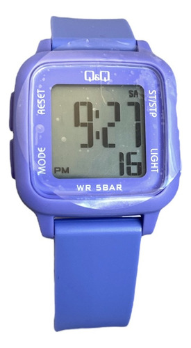 Reloj Q&q Digital Alarma Cronometro  Silicona Violeta