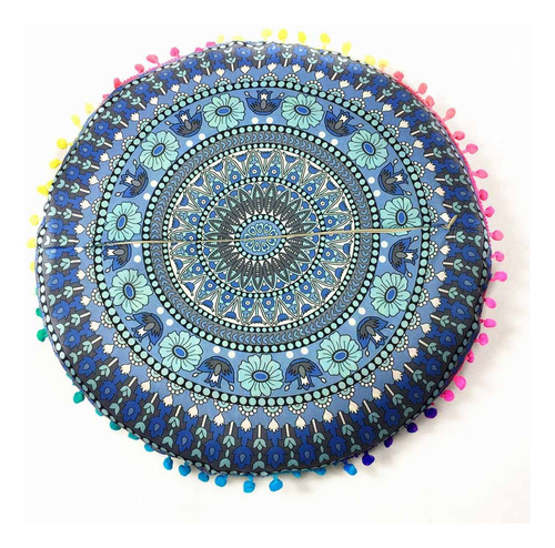 Indio Mandala Piso Almohadas Redondo Bohemio Cojín Pi07384