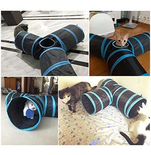 Pawise Tunel Para Gatos Y Cubo Para Gatos Plegable Para Inte