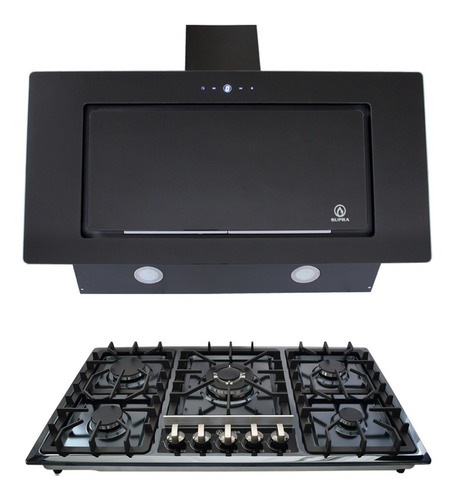Parrilla Empotrable 5 Quemadores Supra Y Campana Pared 90cm