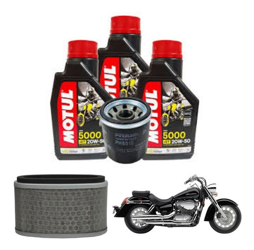 Kit Troca Óleo Motul 5000 20w50 Shadow 750 2006 A 2010 