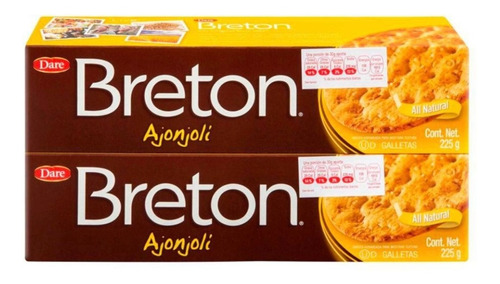 Galletas Breton Ajonjolí Dare Breton 2 Pzas De 225 Gramos