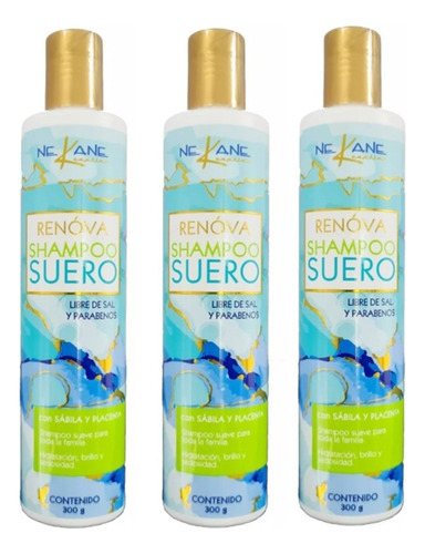 Kit 3 Shampoo Capilar Suero Renova Nekane 300g Sin Parabenos